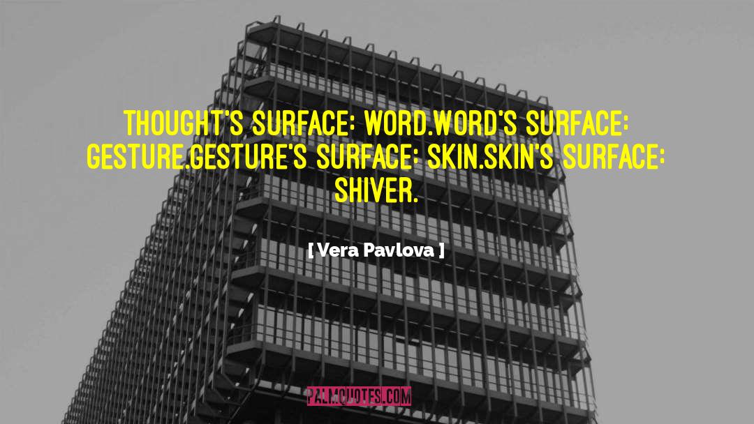 Vera Pavlova Quotes: Thought's surface: word.<br />Word's surface: