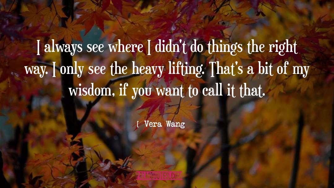 Vera Wang Quotes: I always see where I
