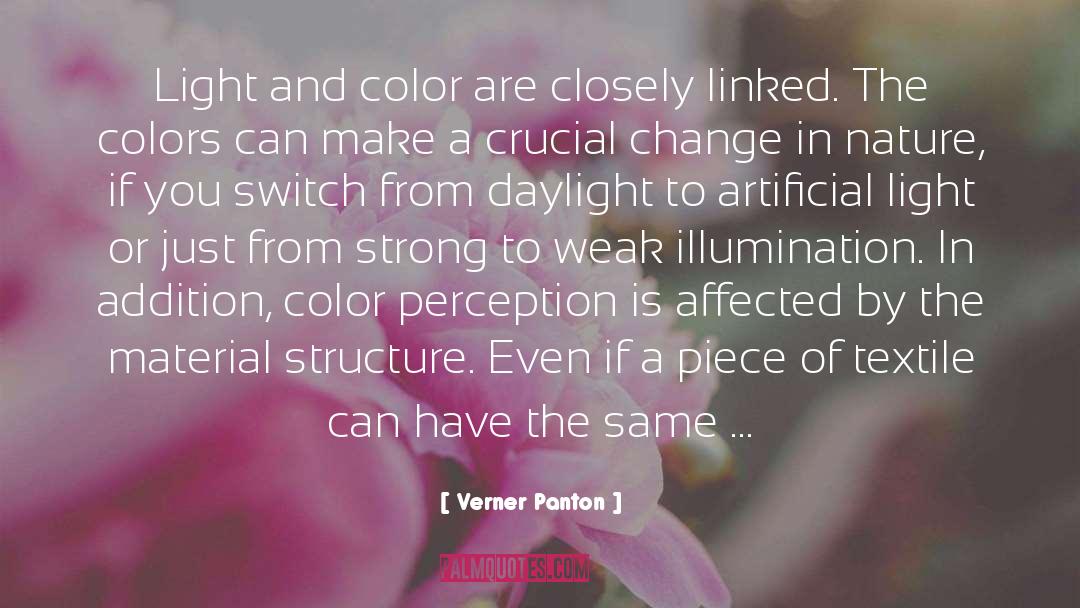 Verner Panton Quotes: Light and color are closely
