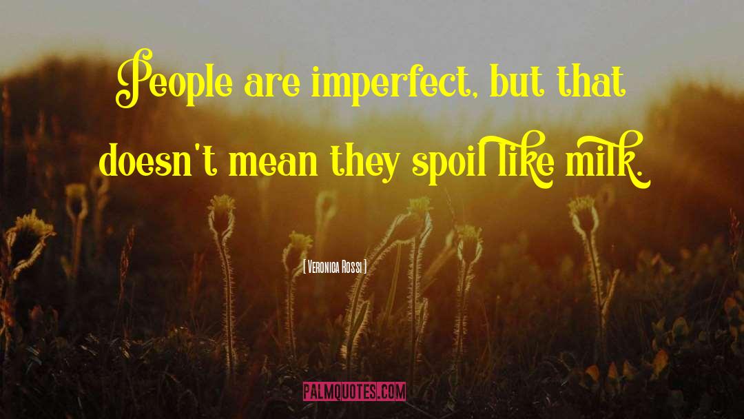 Veronica Rossi Quotes: People are imperfect, but that