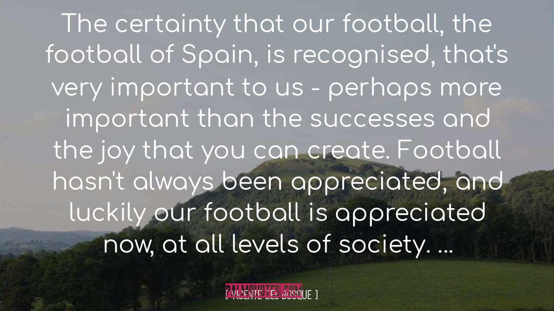 Vicente Del Bosque Quotes: The certainty that our football,