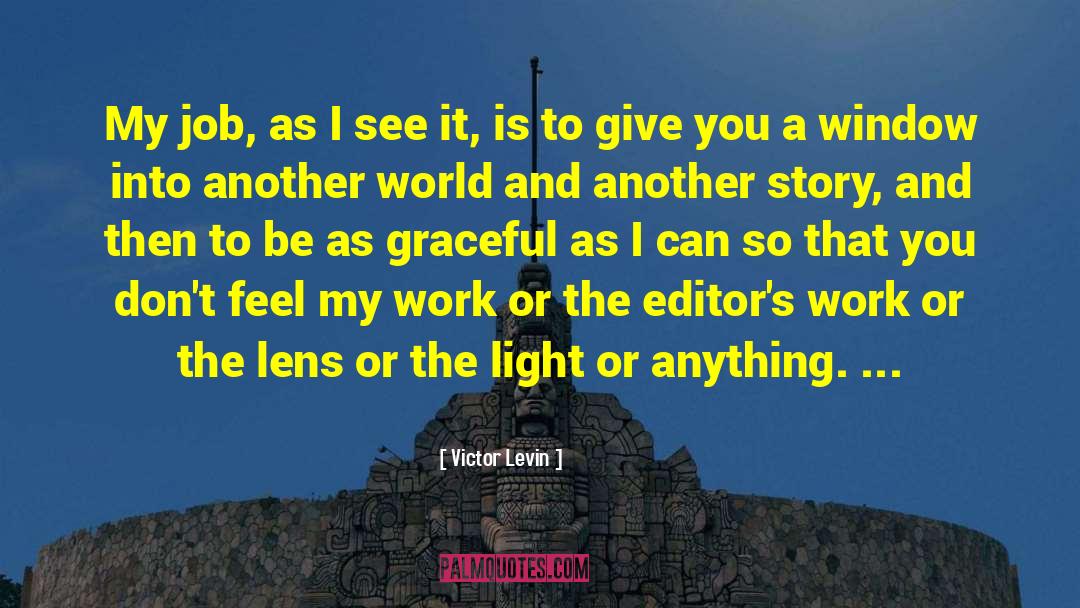 Victor Levin Quotes: My job, as I see