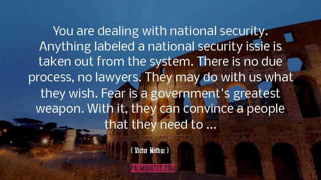 Victor Methos Quotes: You are dealing with national