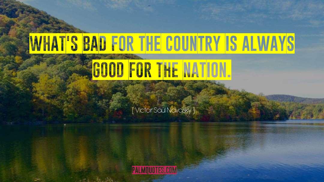 Victor Saul Navasky Quotes: What's bad for the country