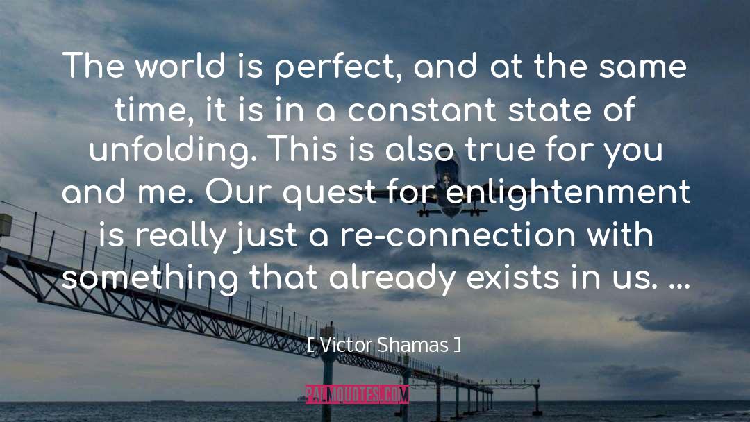 Victor Shamas Quotes: The world is perfect, and