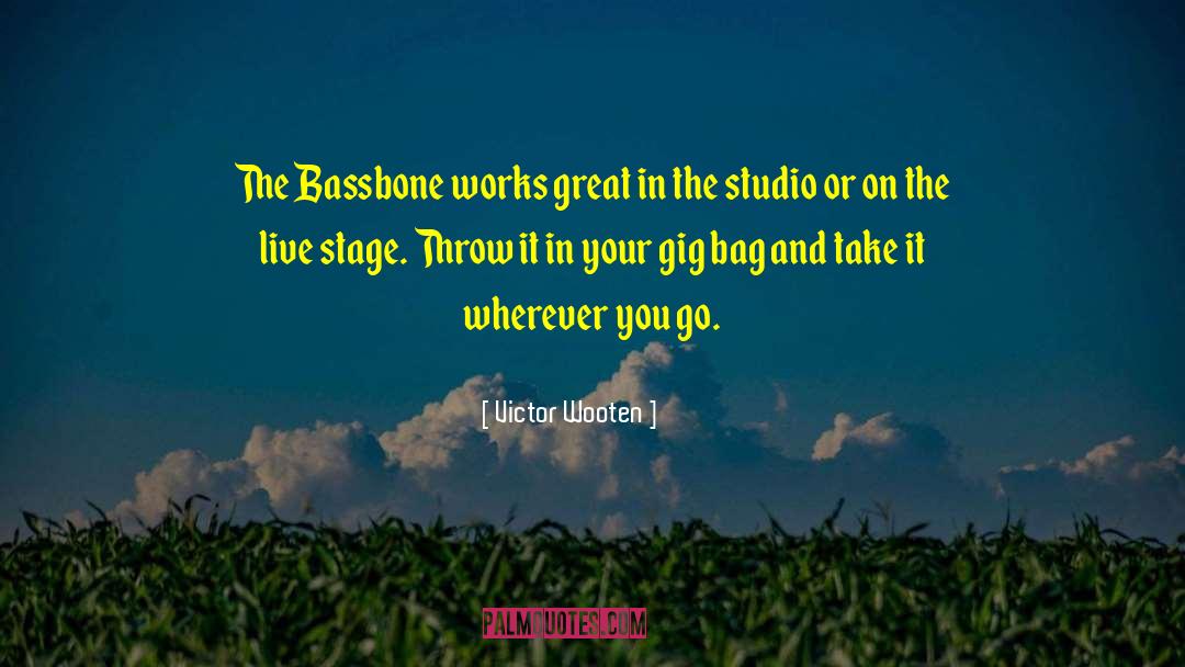 Victor Wooten Quotes: The Bassbone works great in