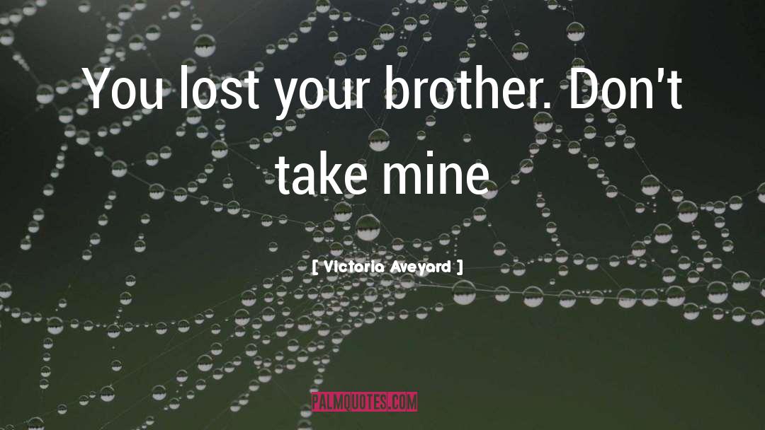 Victoria Aveyard Quotes: You lost your brother. Don't