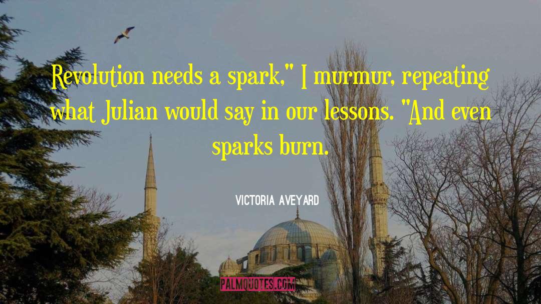 Victoria Aveyard Quotes: Revolution needs a spark,