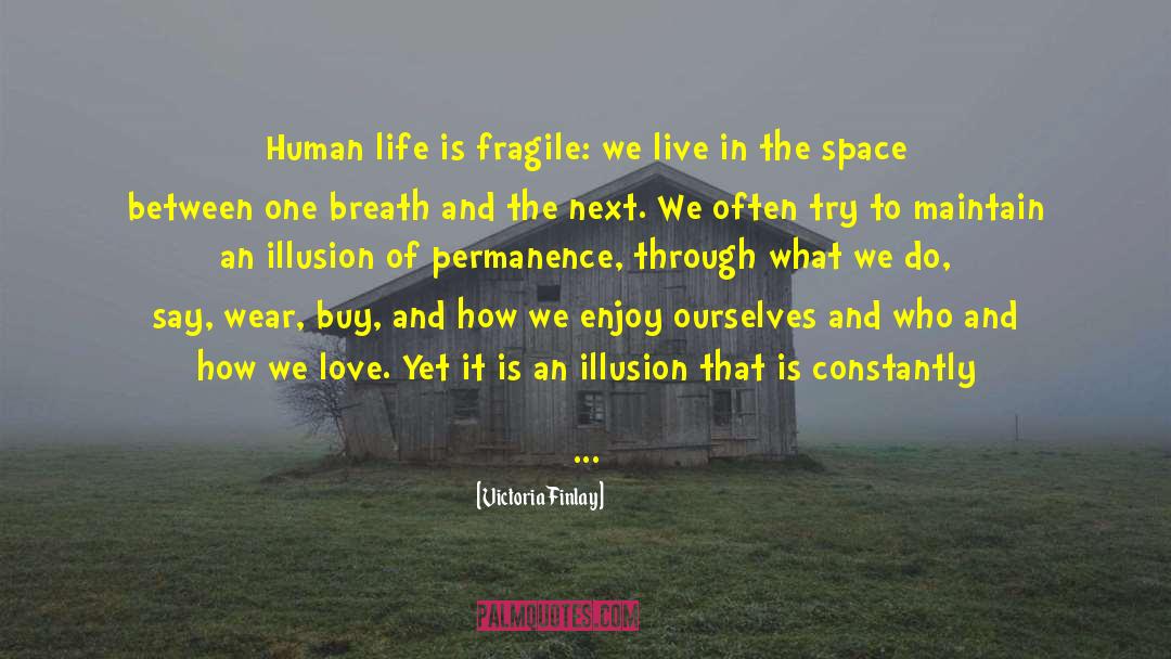 Victoria Finlay Quotes: Human life is fragile: we