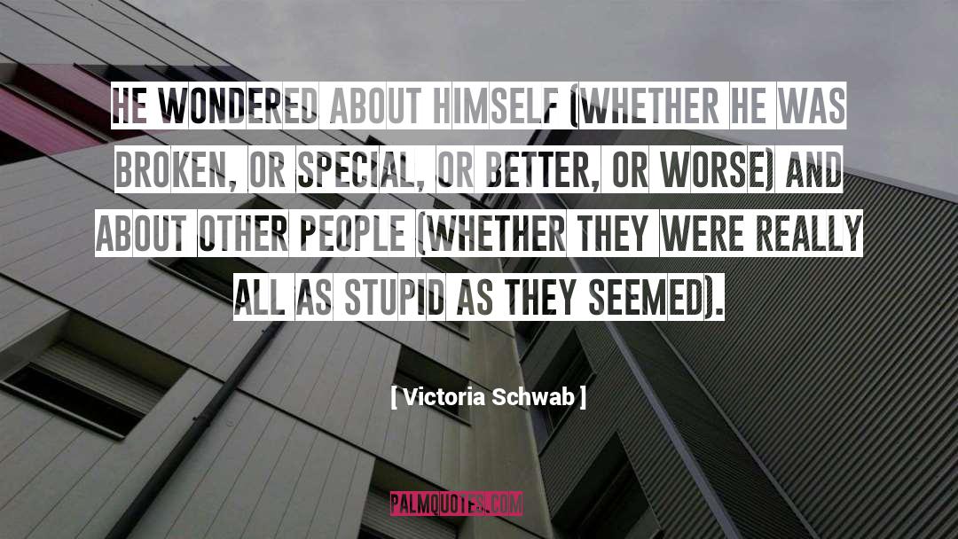 Victoria Schwab Quotes: He wondered about himself (whether