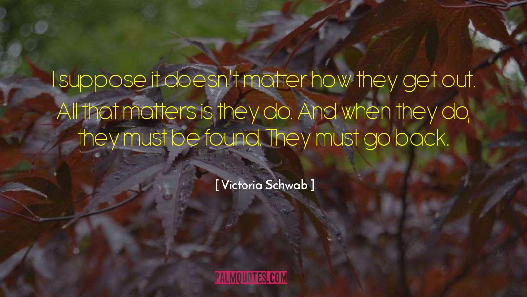 Victoria Schwab Quotes: I suppose it doesn't matter
