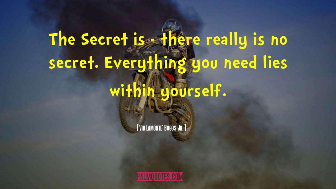 Vid Lamonte' Buggs Jr. Quotes: The Secret is - there