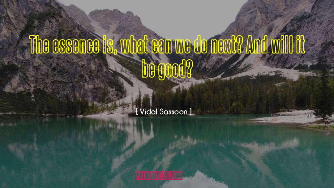 Vidal Sassoon Quotes: The essence is, what can