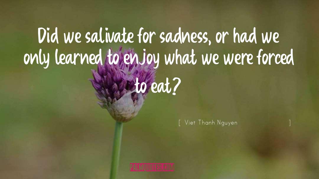 Viet Thanh Nguyen Quotes: Did we salivate for sadness,