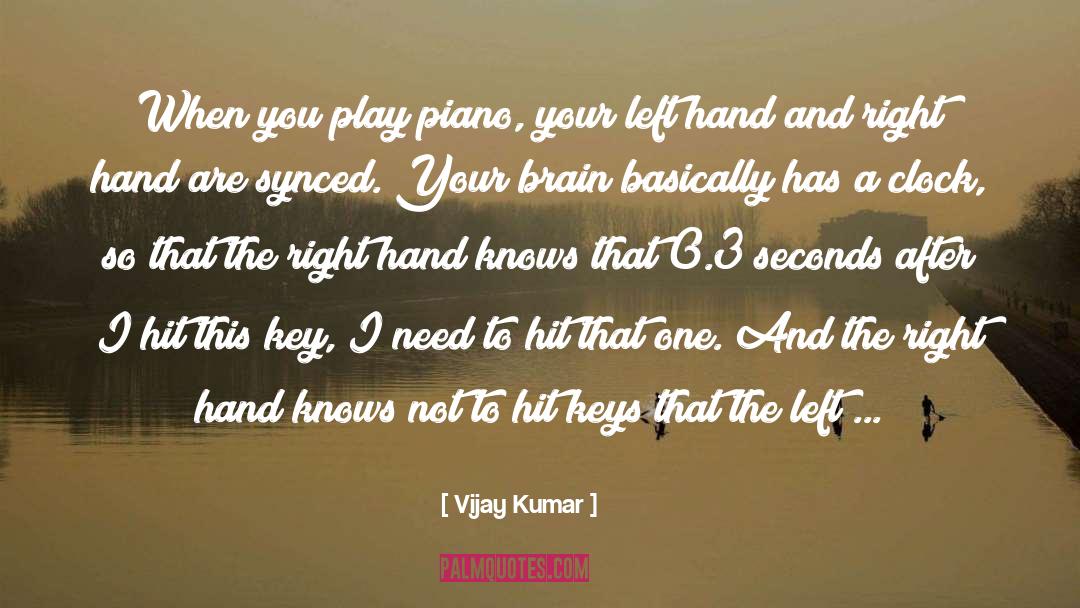 Vijay Kumar Quotes: When you play piano, your