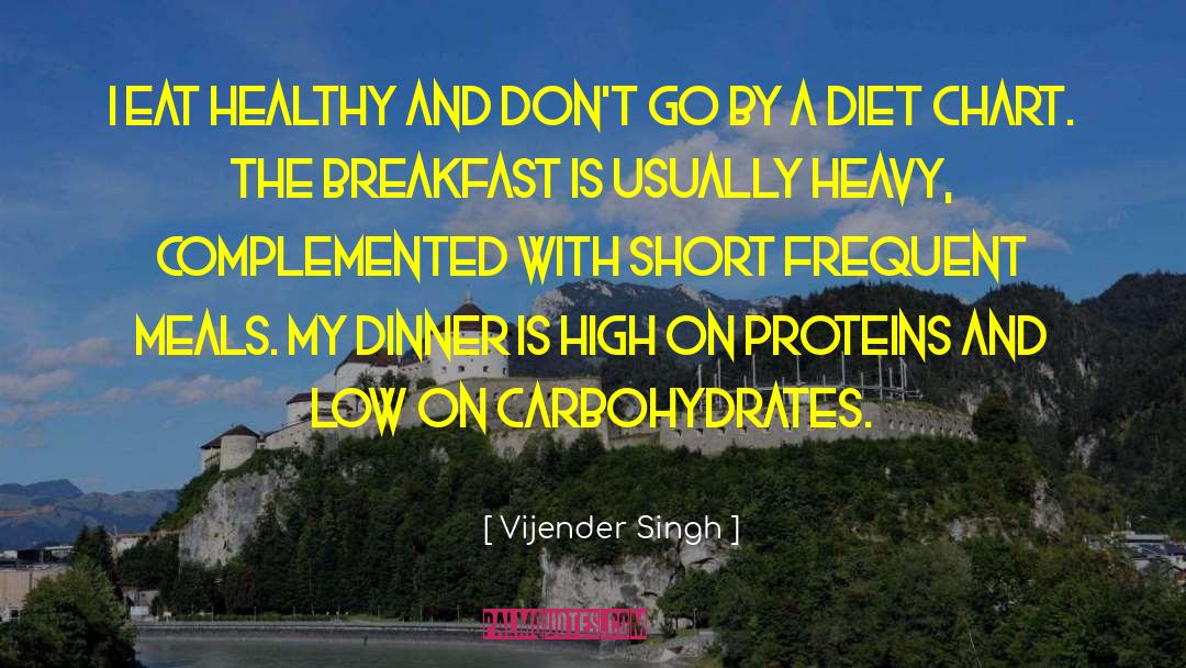 Vijender Singh Quotes: I eat healthy and don't