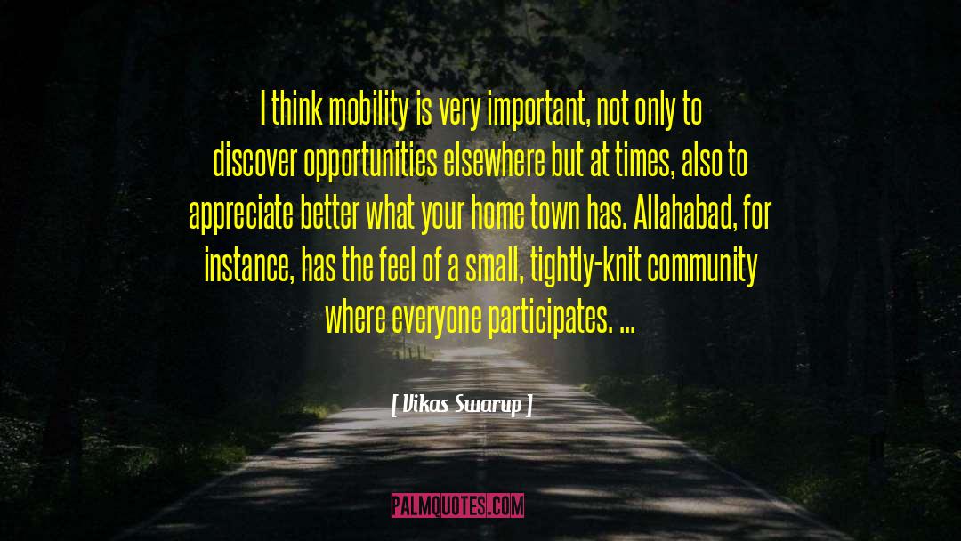 Vikas Swarup Quotes: I think mobility is very