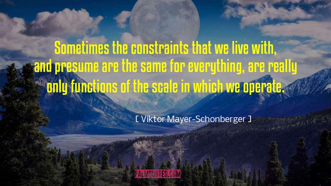 Viktor Mayer-Schonberger Quotes: Sometimes the constraints that we