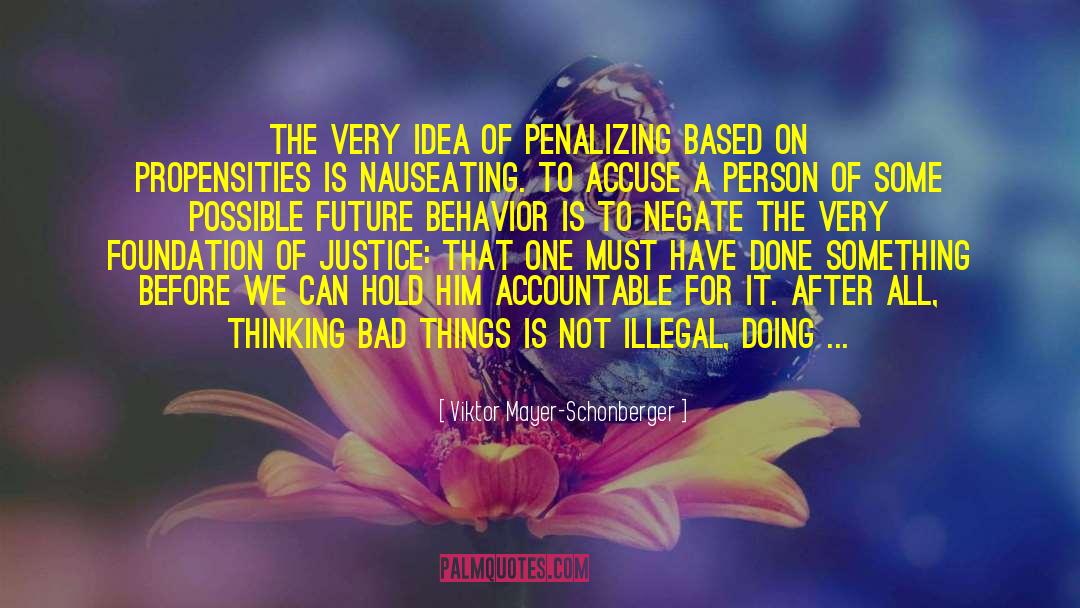 Viktor Mayer-Schonberger Quotes: The very idea of penalizing