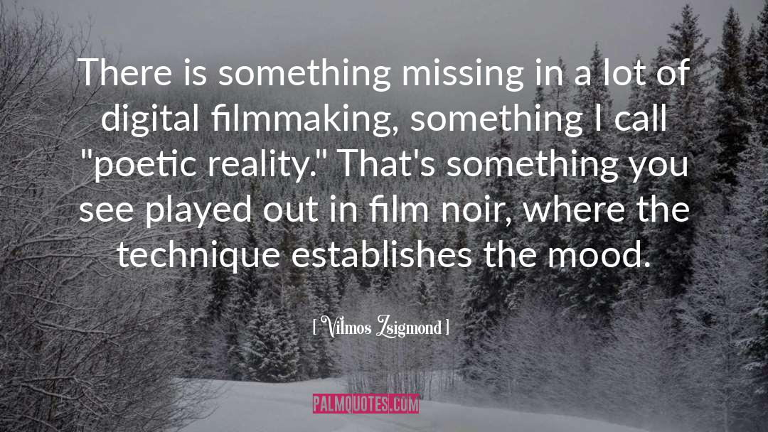 Vilmos Zsigmond Quotes: There is something missing in