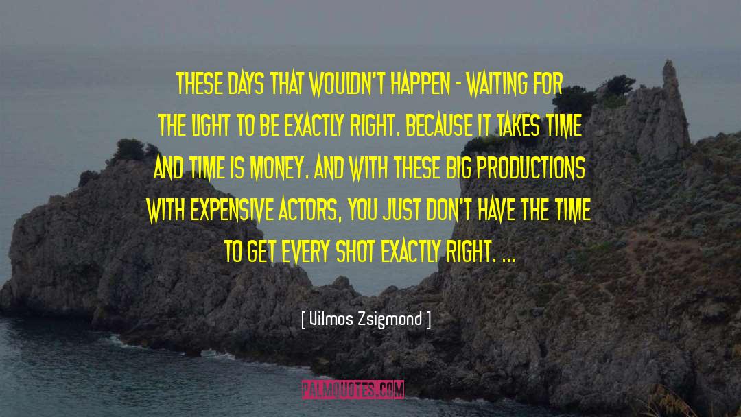 Vilmos Zsigmond Quotes: These days that wouldn't happen