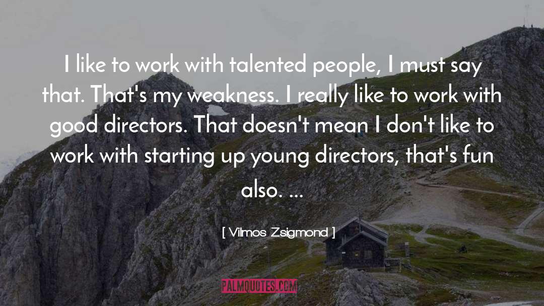 Vilmos Zsigmond Quotes: I like to work with
