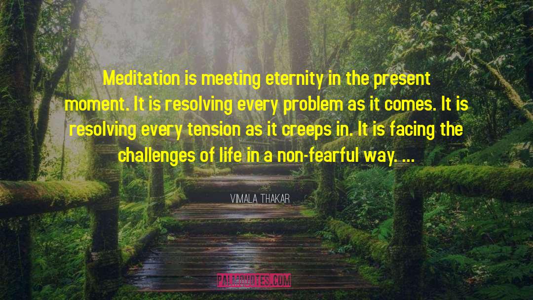 Vimala Thakar Quotes: Meditation is meeting eternity in