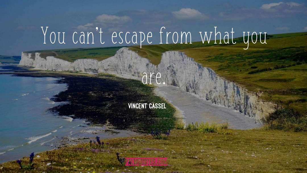Vincent Cassel Quotes: You can't escape from what