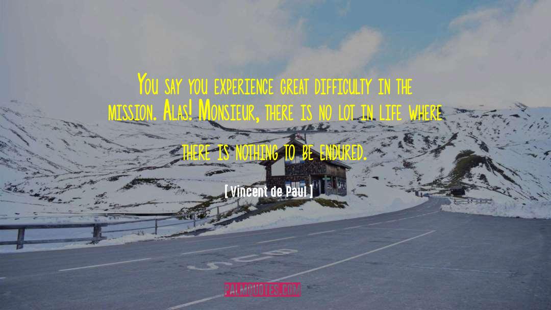 Vincent De Paul Quotes: You say you experience great