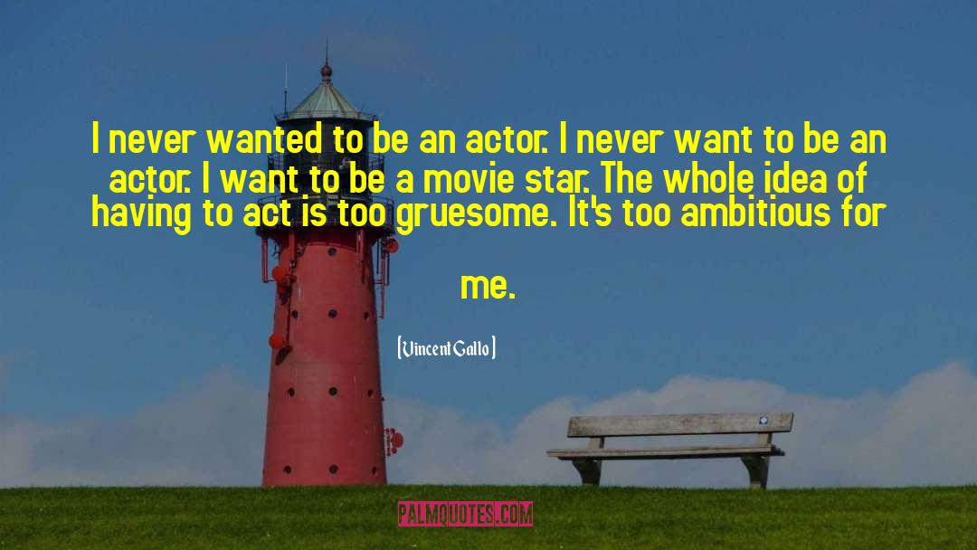 Vincent Gallo Quotes: I never wanted to be