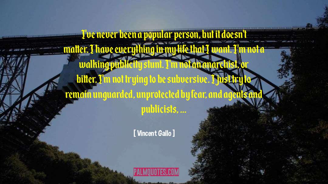 Vincent Gallo Quotes: I've never been a popular