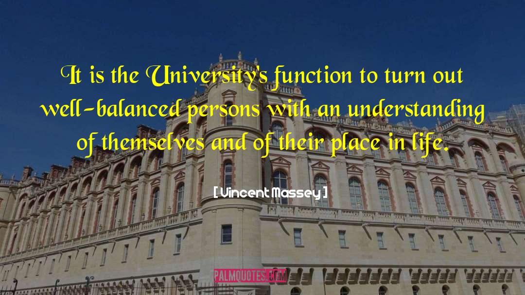 Vincent Massey Quotes: It is the University's function