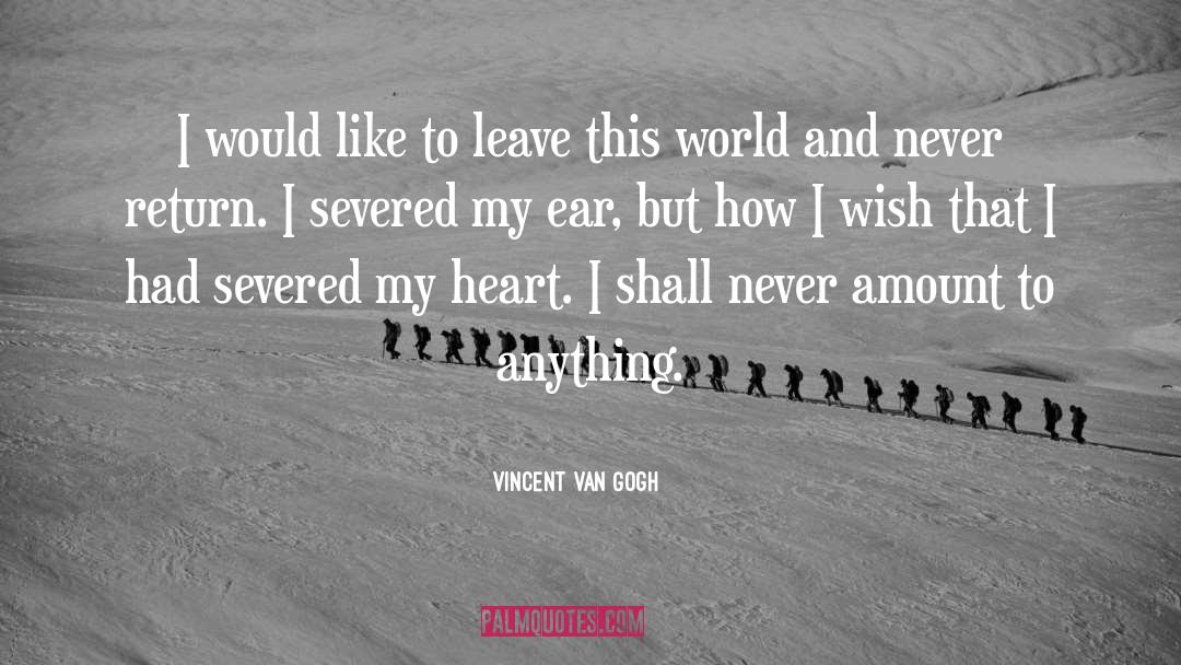 Vincent Van Gogh Quotes: I would like to leave