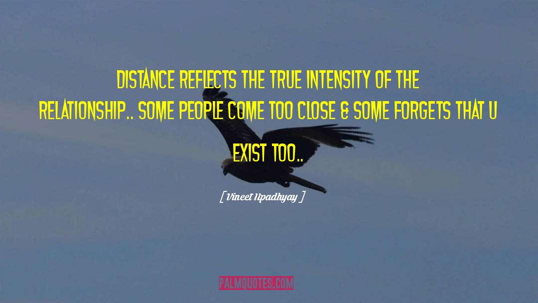Vineet Upadhyay Quotes: Distance reflects the true intensity