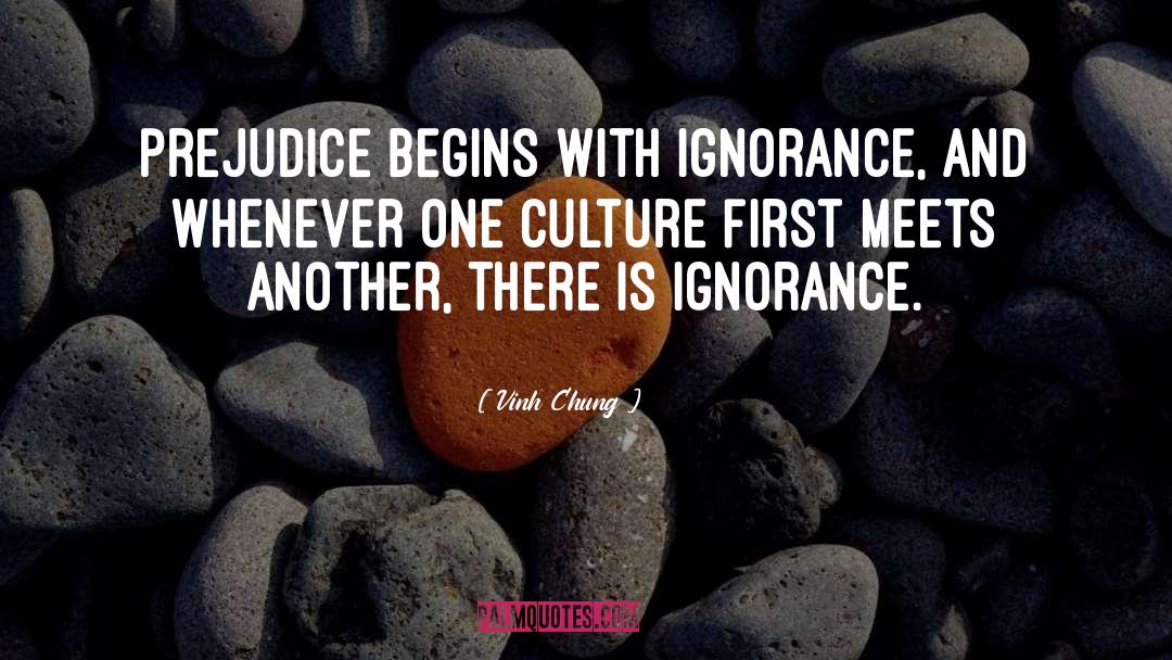 Vinh Chung Quotes: Prejudice begins with ignorance, and