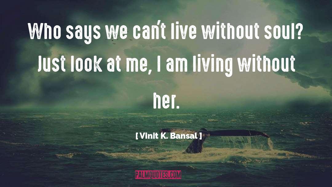 Vinit K. Bansal Quotes: Who says we can't live