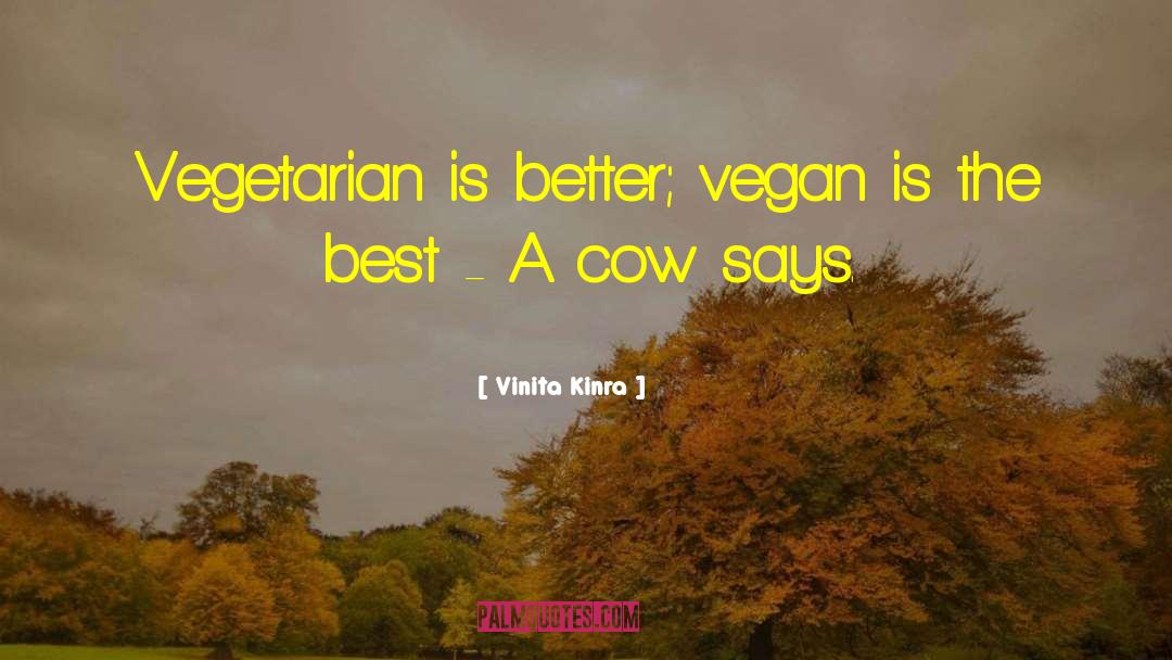 Vinita Kinra Quotes: Vegetarian is better; vegan is