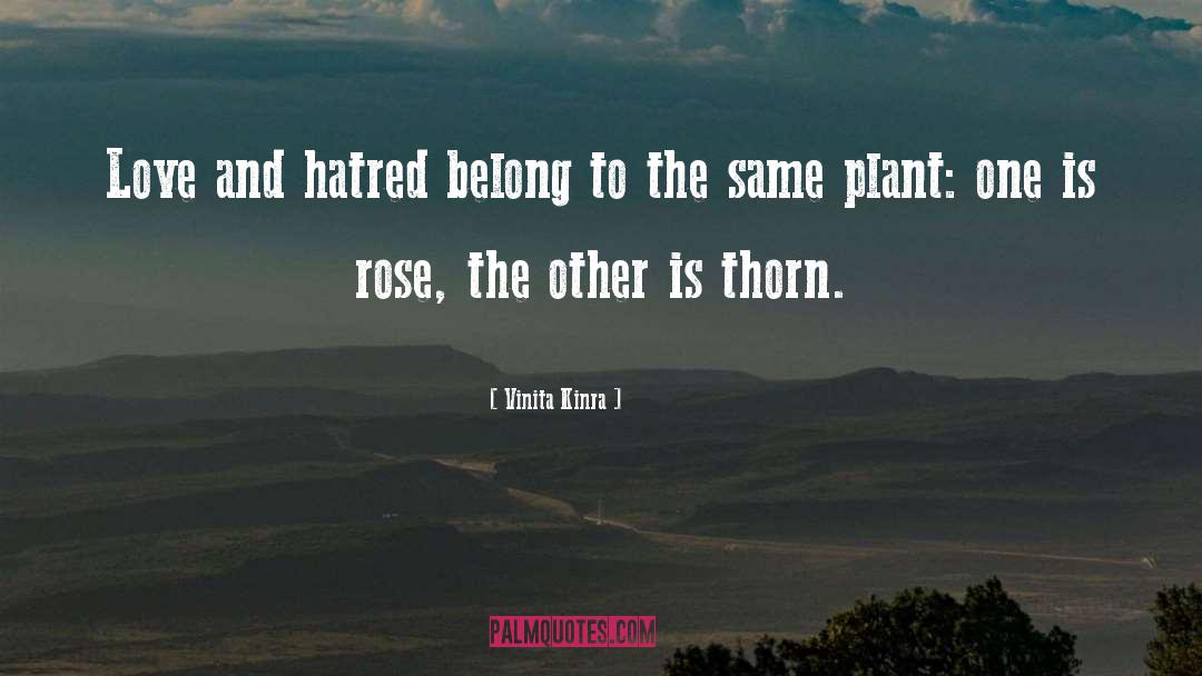 Vinita Kinra Quotes: Love and hatred belong to