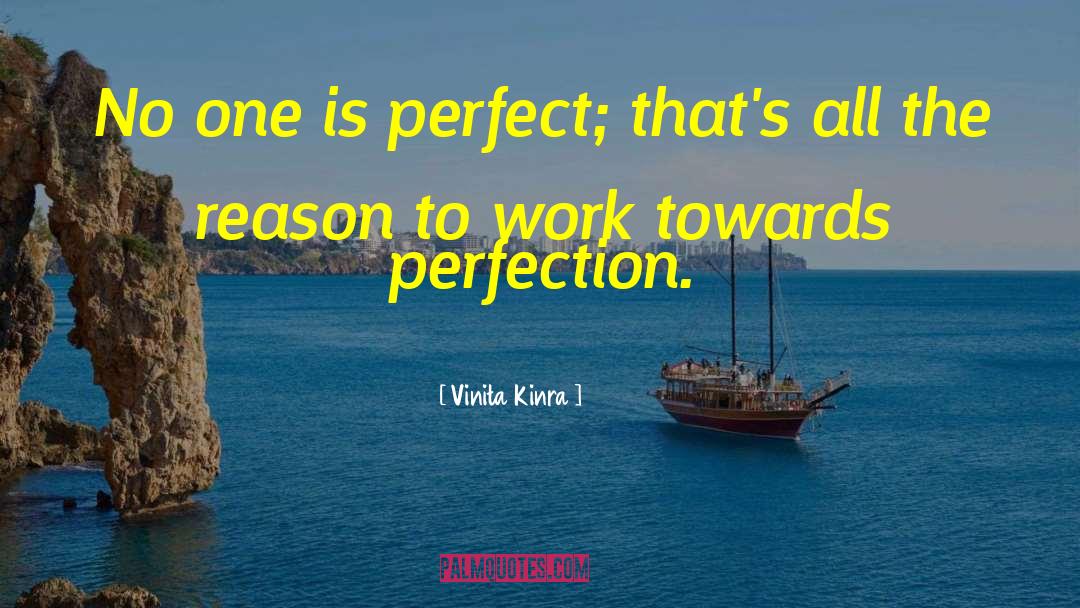 Vinita Kinra Quotes: No one is perfect; that's