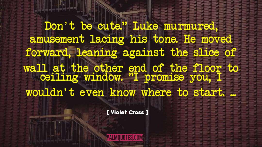 Violet Cross Quotes: Don't be cute.