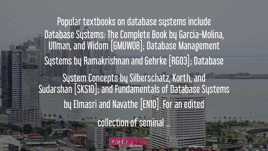 Vipin Kumar Quotes: Popular textbooks on database systems