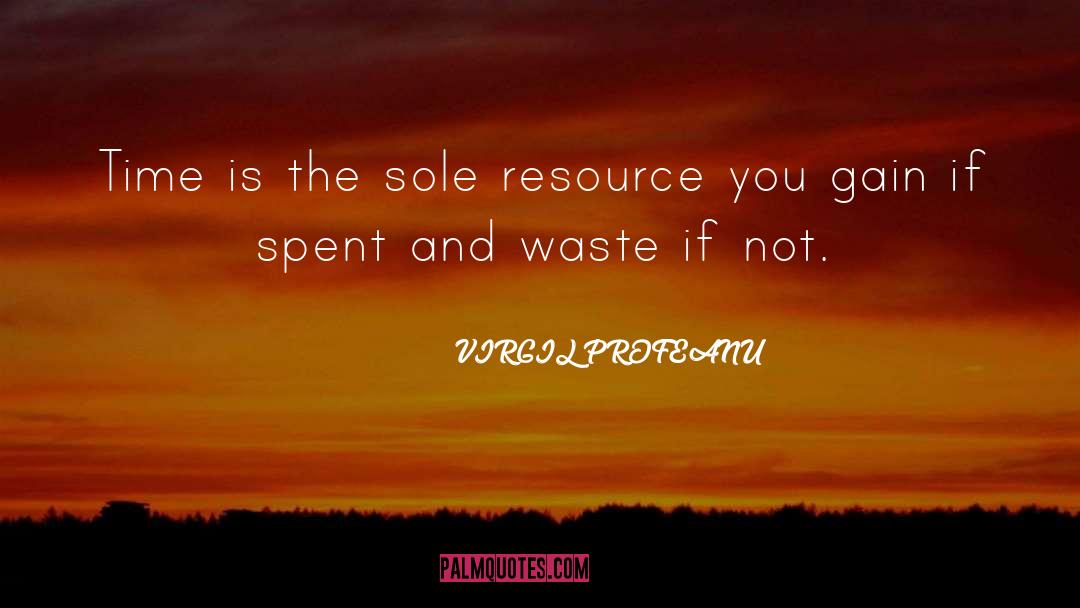 VIRGIL PROFEANU Quotes: Time is the sole resource
