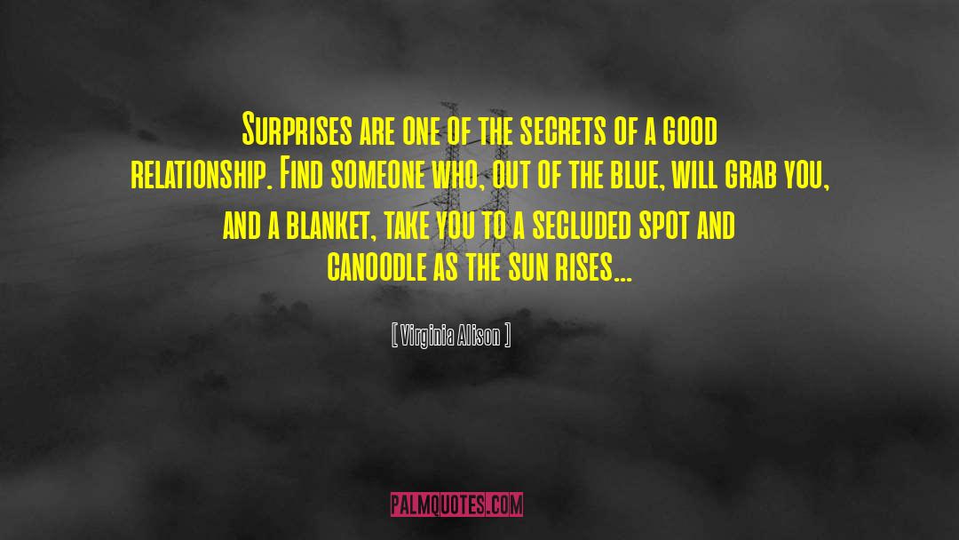 Virginia Alison Quotes: Surprises are one of the