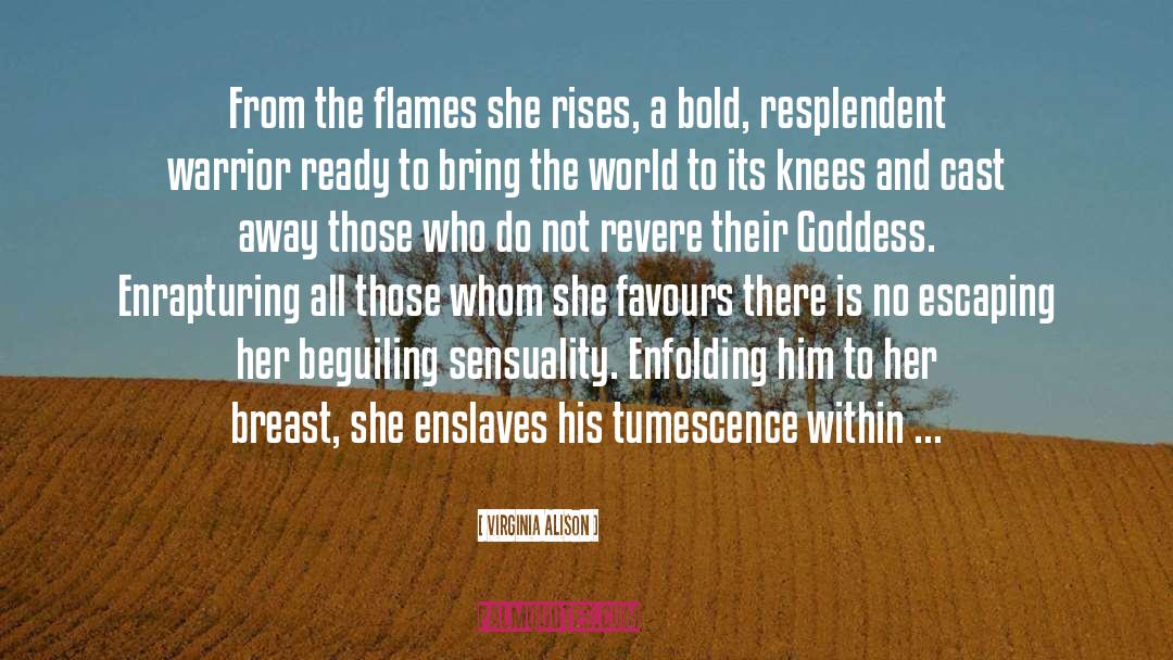 Virginia Alison Quotes: From the flames she rises,