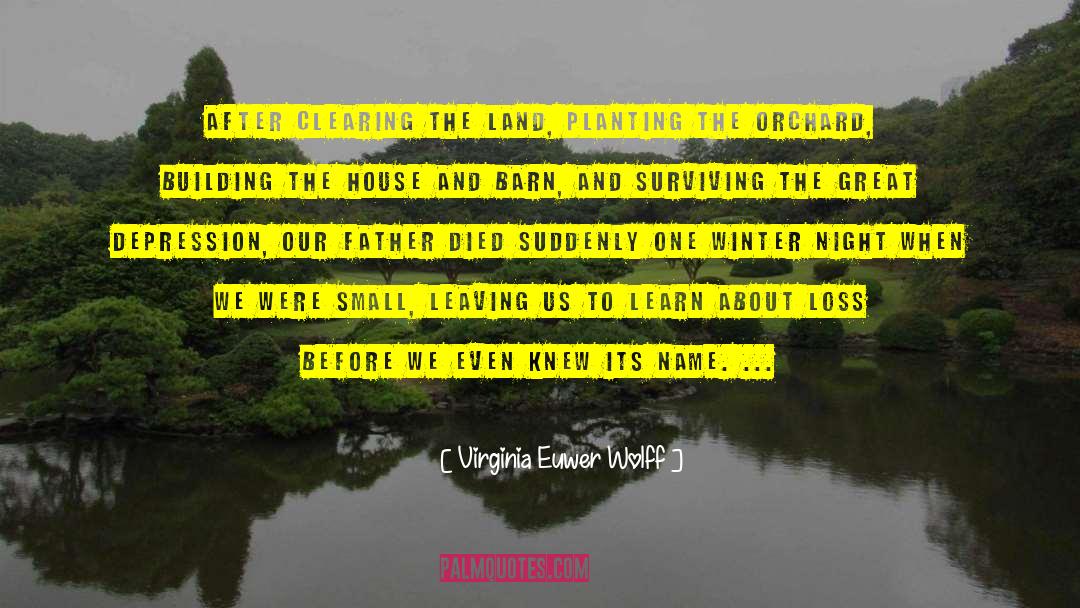 Virginia Euwer Wolff Quotes: After clearing the land, planting