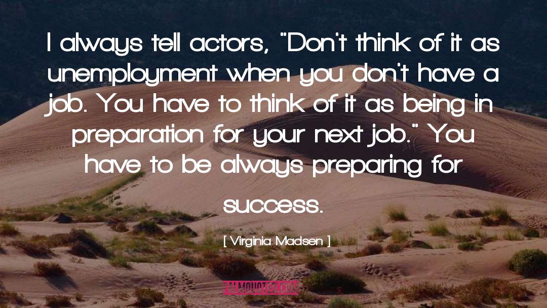 Virginia Madsen Quotes: I always tell actors, 