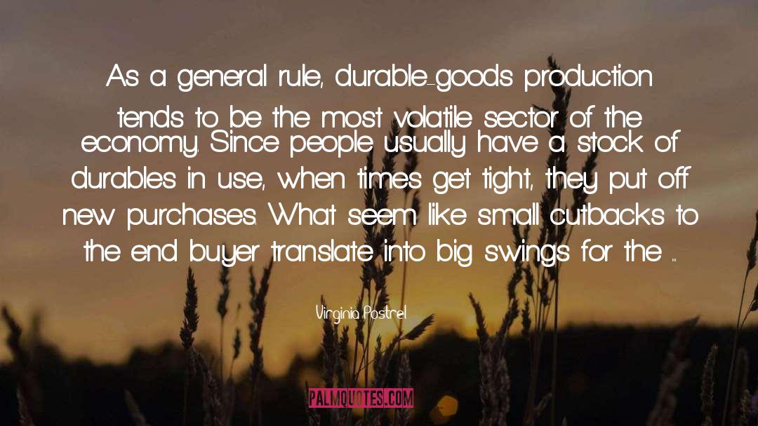 Virginia Postrel Quotes: As a general rule, durable-goods