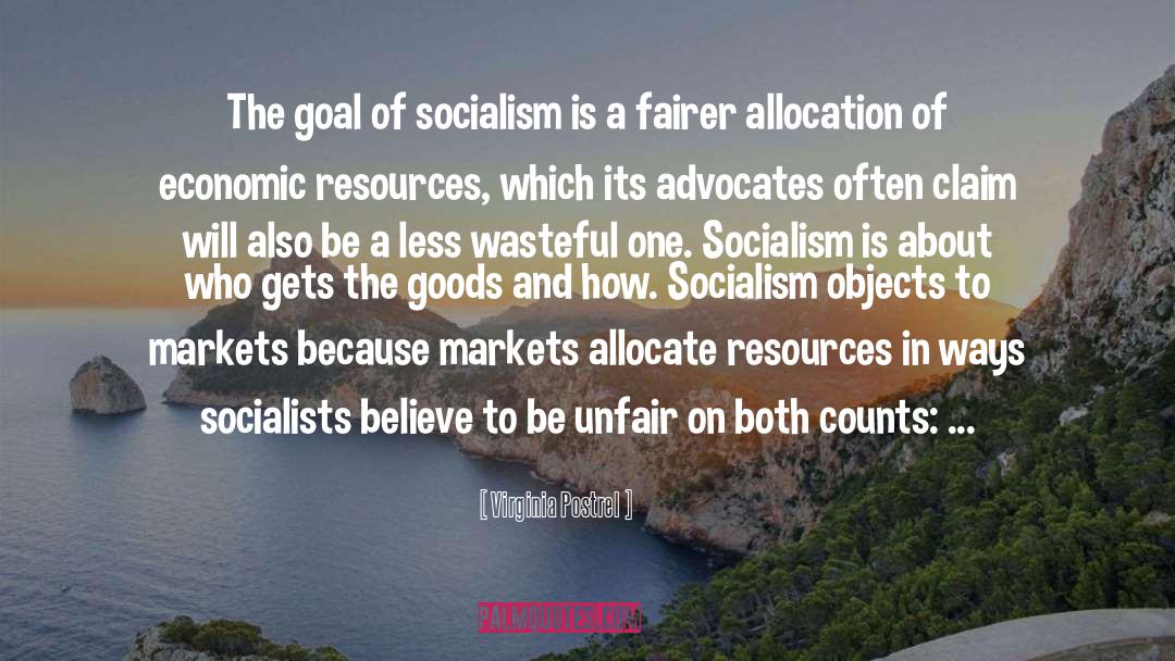 Virginia Postrel Quotes: The goal of socialism is