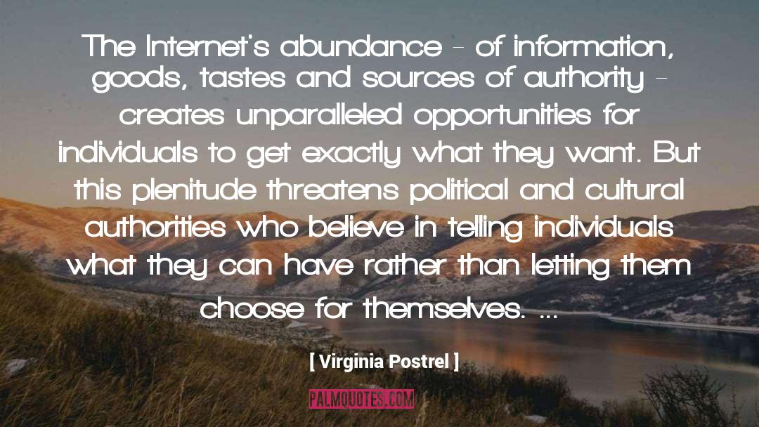 Virginia Postrel Quotes: The Internet's abundance - of