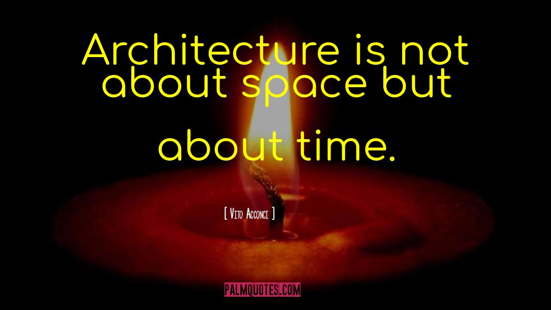 Vito Acconci Quotes: Architecture is not about space